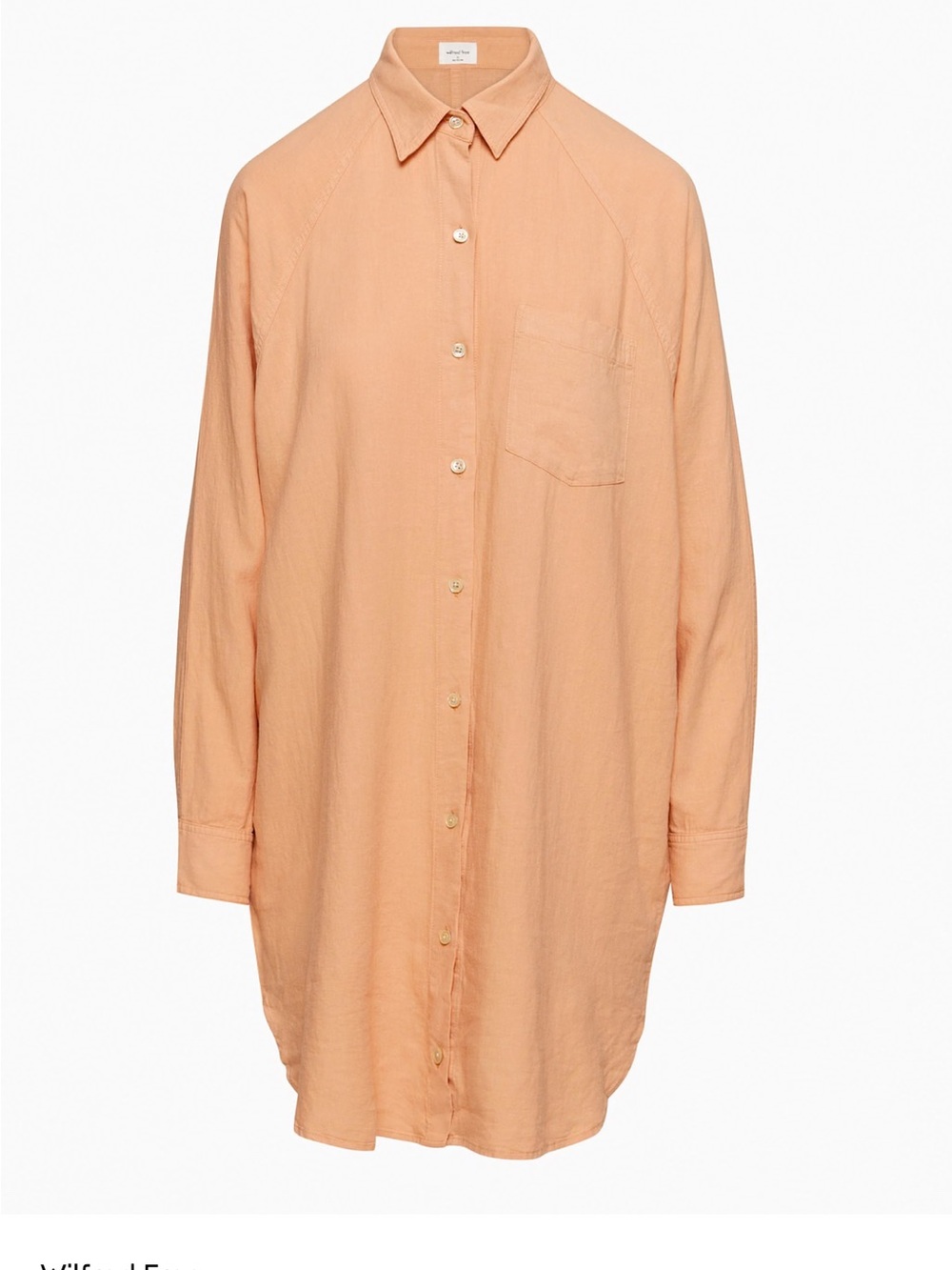 Wilfred Free for Aritzia Boyfriend Linen Shirt Dress in Soft Terracotta size L